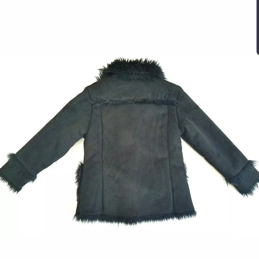 GAP KIDS BLKSUEDEFAUX FUR TOGGLE JACKET SZ 4-7 - Picture 2 of 4